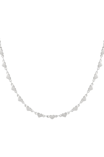 strong hearts ketting zilver
