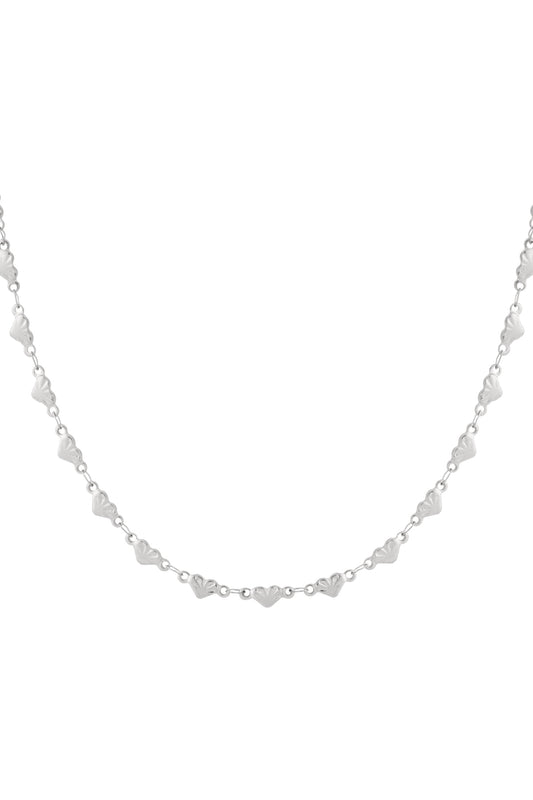 strong hearts ketting zilver
