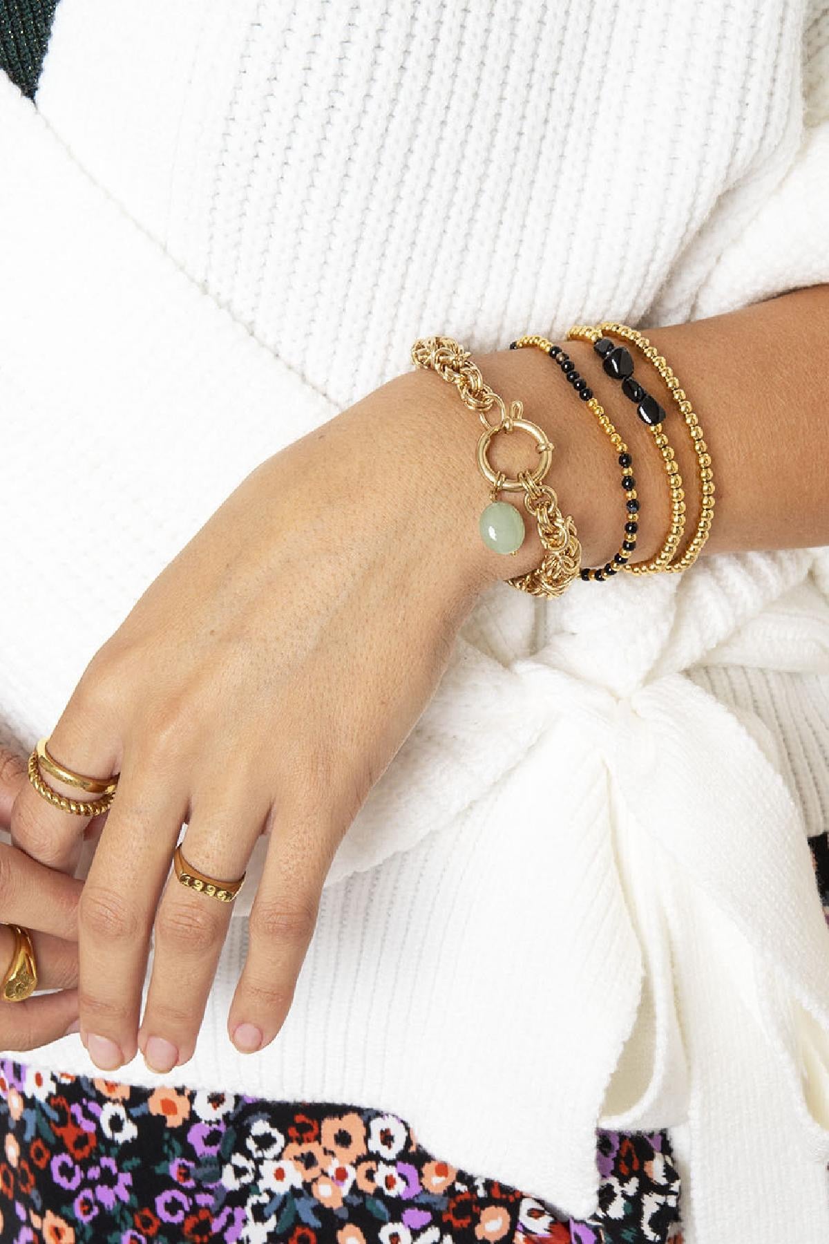 Armband midi kralen goud