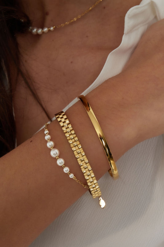 Bangle armband schakel goud