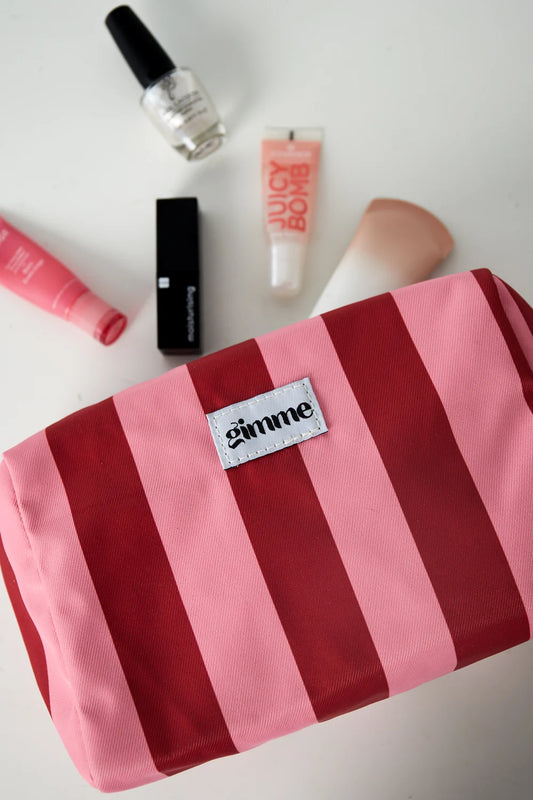 Makeup tas grote streep roze/rood