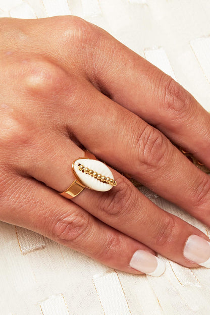 Schelp ring goud