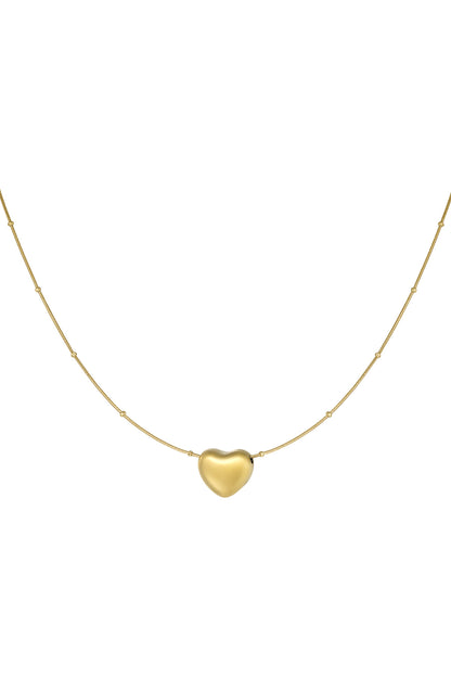 Soft heart ketting goud