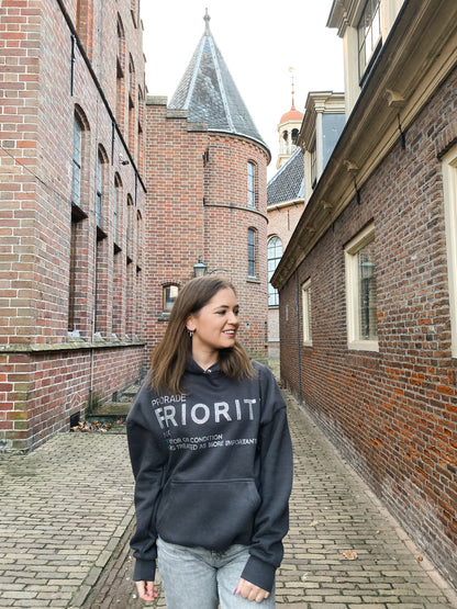 Rhinestone Hoodie by PRIORITY - Meteorite grey