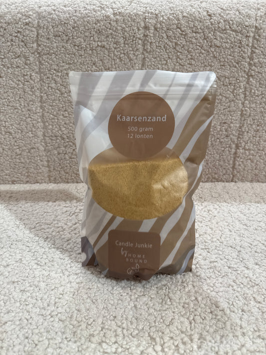 Kaarsenzand Beige Candle Junkie 500 gram & 12 lonten