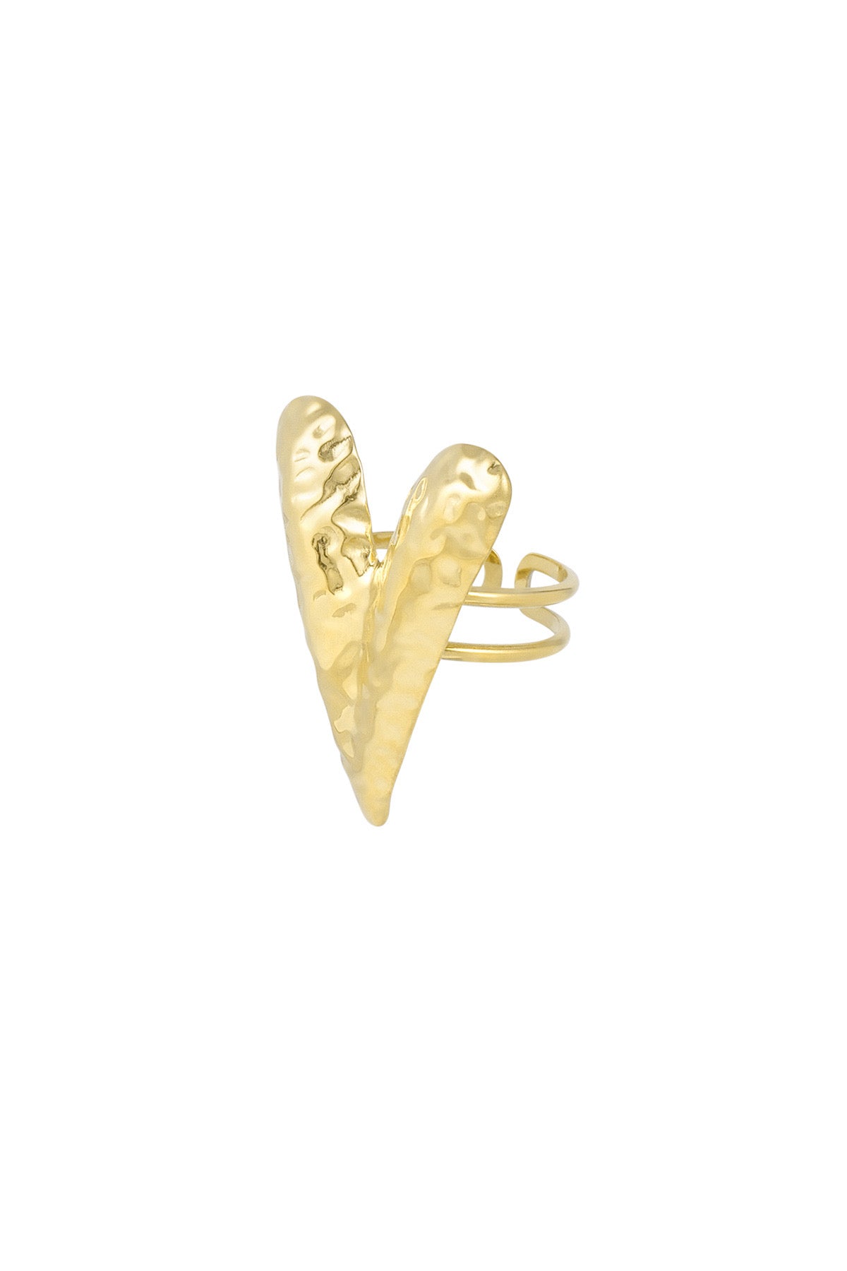 Statement structured love ring goud