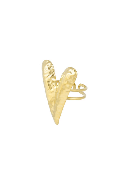Statement structured love ring goud