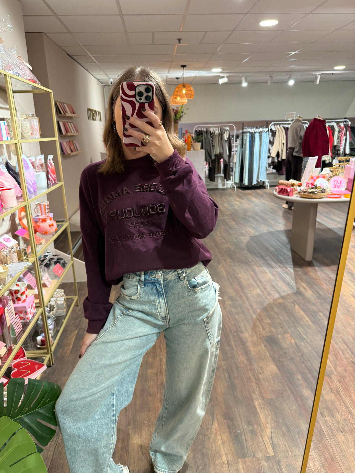 Lotte - plum embossed sweater