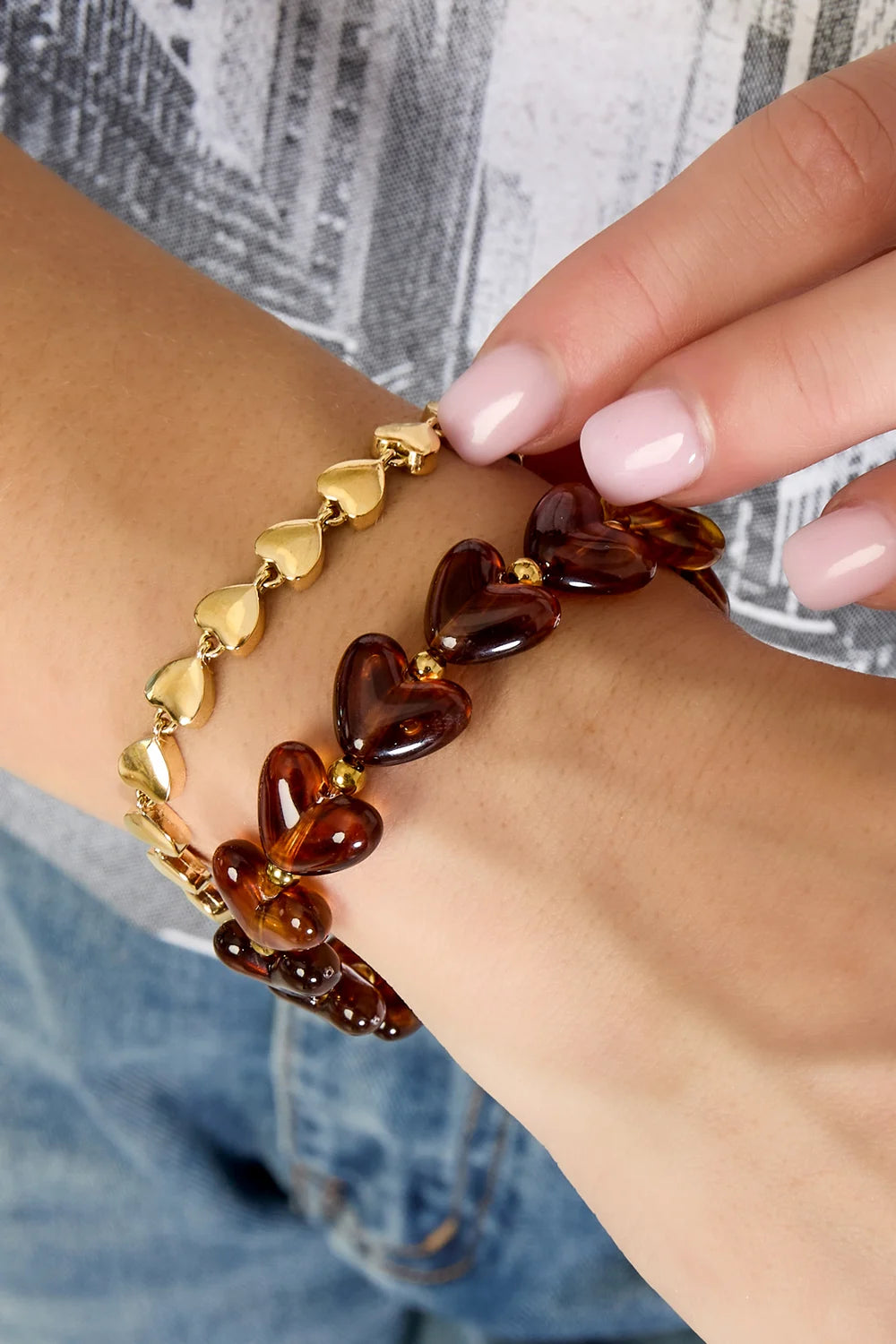 Hartjesrij armband zilver