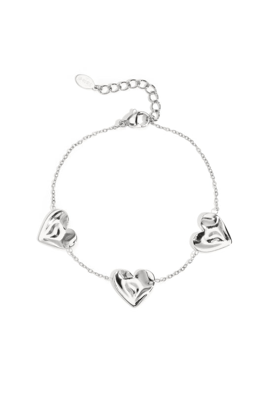 Charm hart armband zilver
