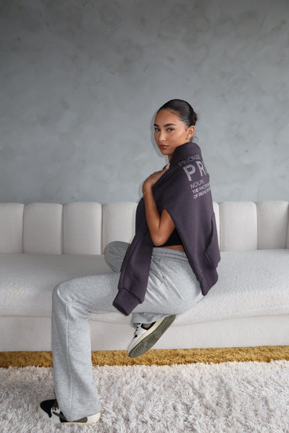 Rhinestone Hoodie by PRIORITY - Meteorite grey