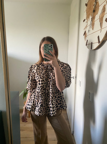 Olivia - Top luipaard print