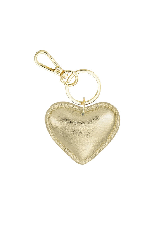 Hart sleutelhanger goud
