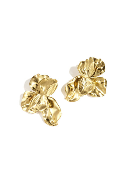 Bloemmotief oorbellen goud