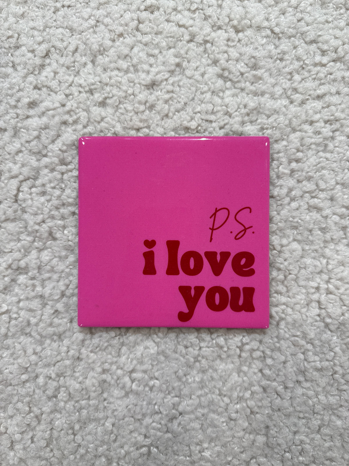 Tegeltje ps i love you roze