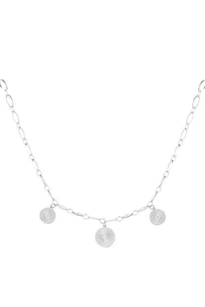 Drie coins ketting zilver