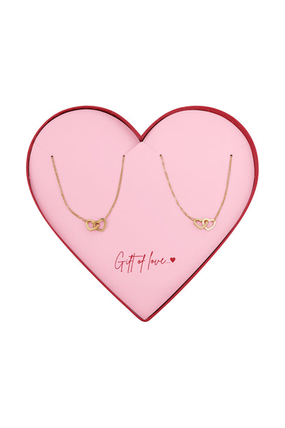Giftbox love knots 2 kettingen goud