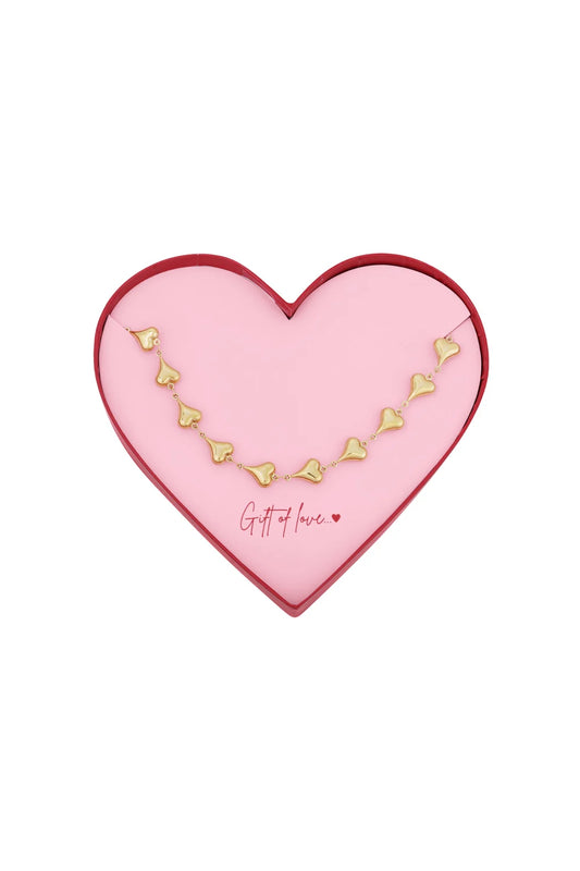 Giftbox chain of love ketting goud