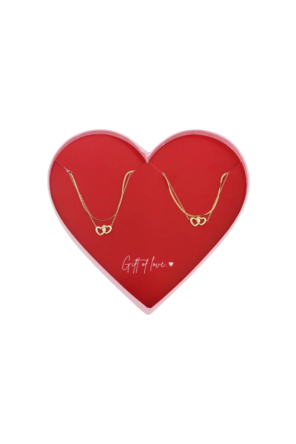 Giftbox connection hearts ketting & armband goud