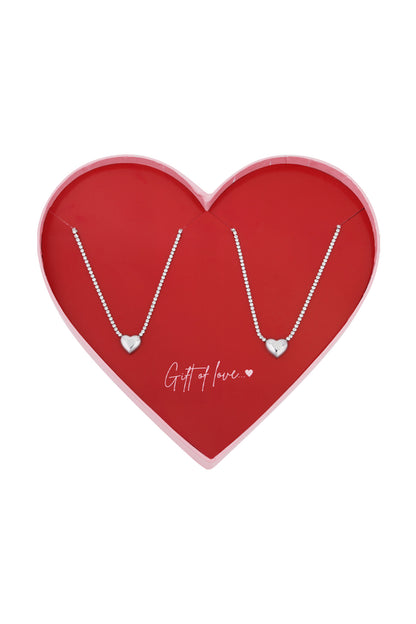 Giftbox hearts 2 kettingen zilver