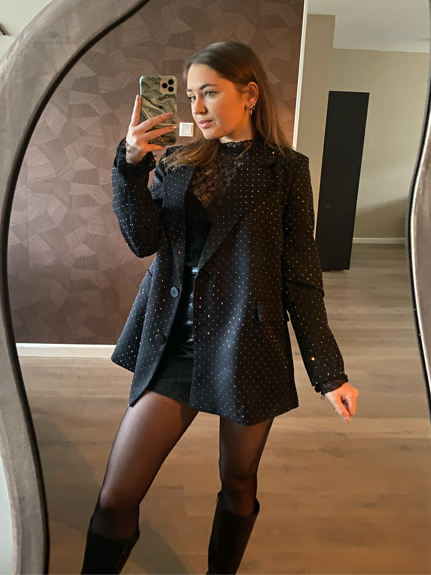 Noé - sparkle blazer zwart