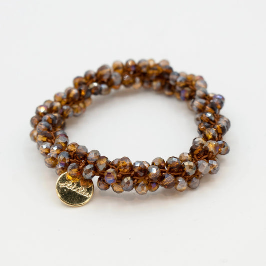 Stiekie Slim Café Doré - Kralen Haarelastiek & Armband