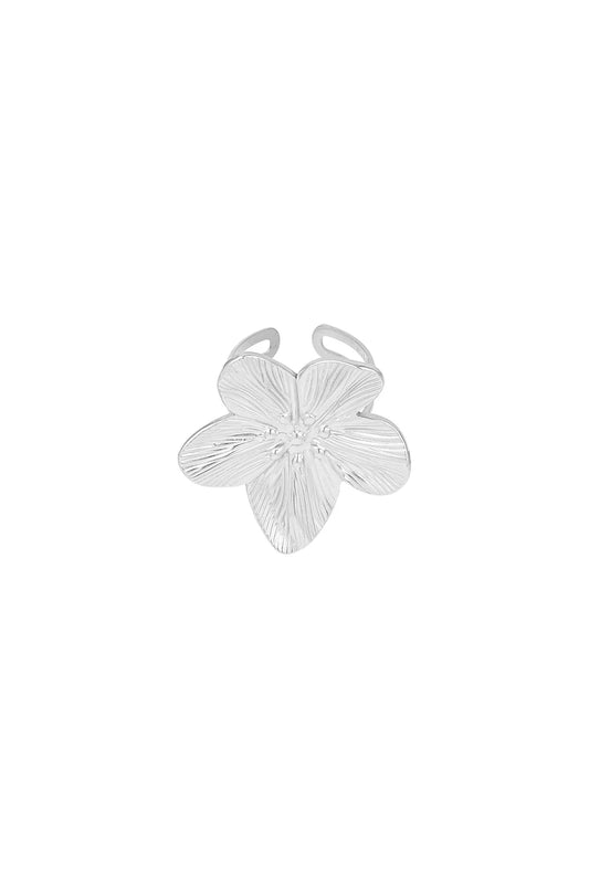 Flower petal ring zilver