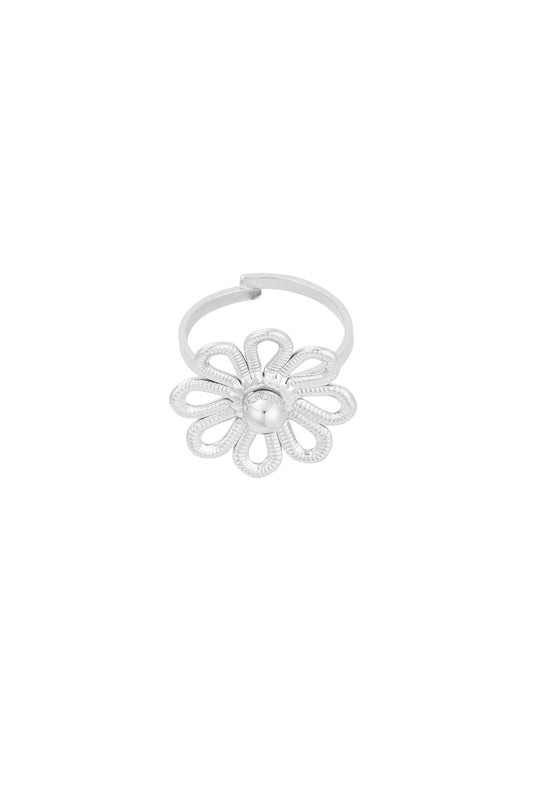 Happy flower ring zilver