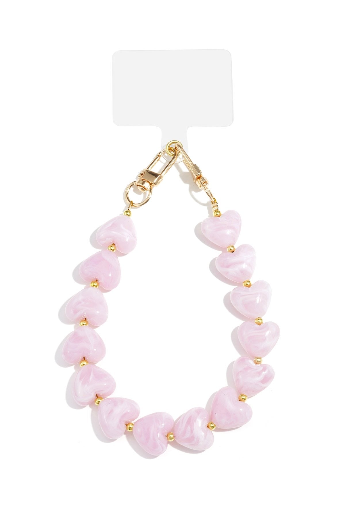 Telefoonkoord kleine hartjes roze