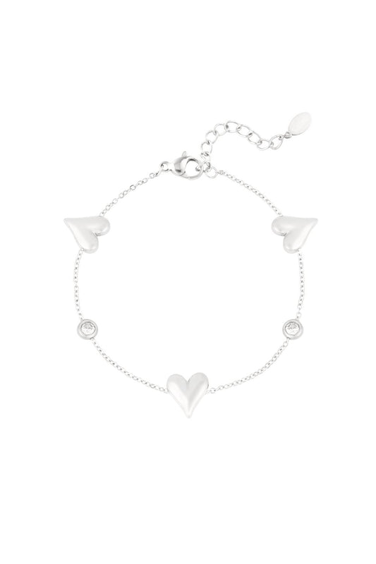 Gleaming love armband zilver