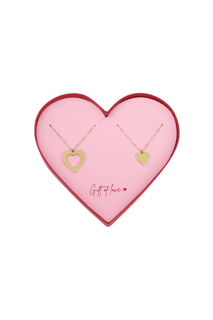 Giftbox interlinked love 2 armbanden goud
