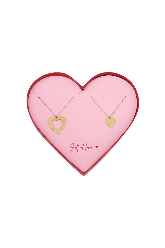 Giftbox interlinked love 2 armbanden goud