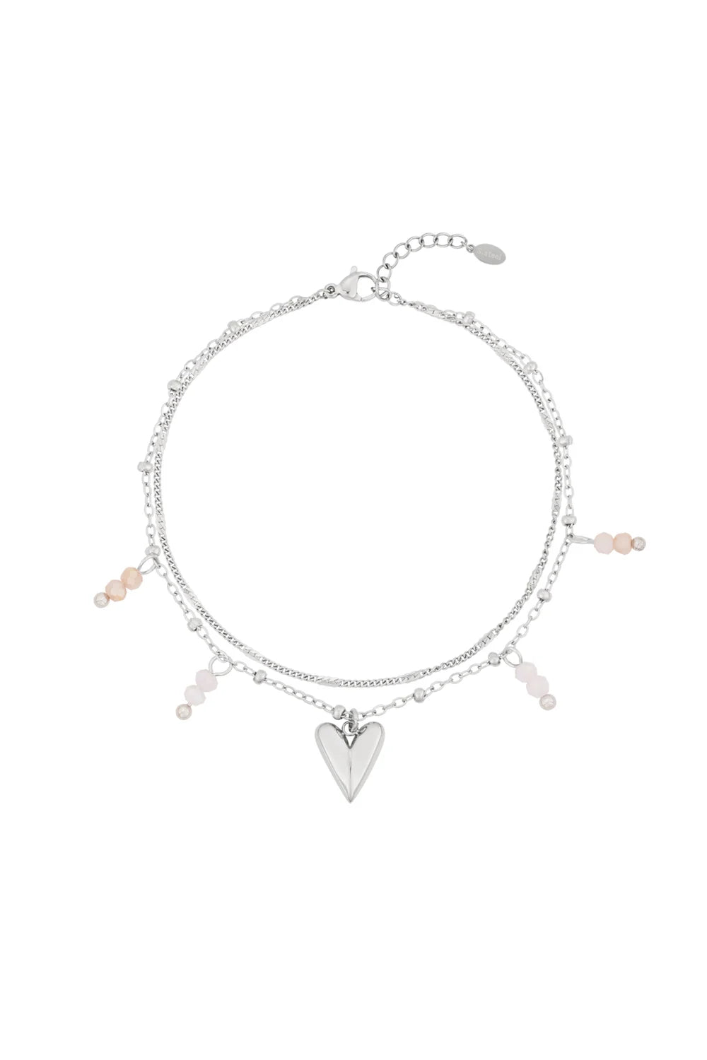 Dubbele liefde armband zilver