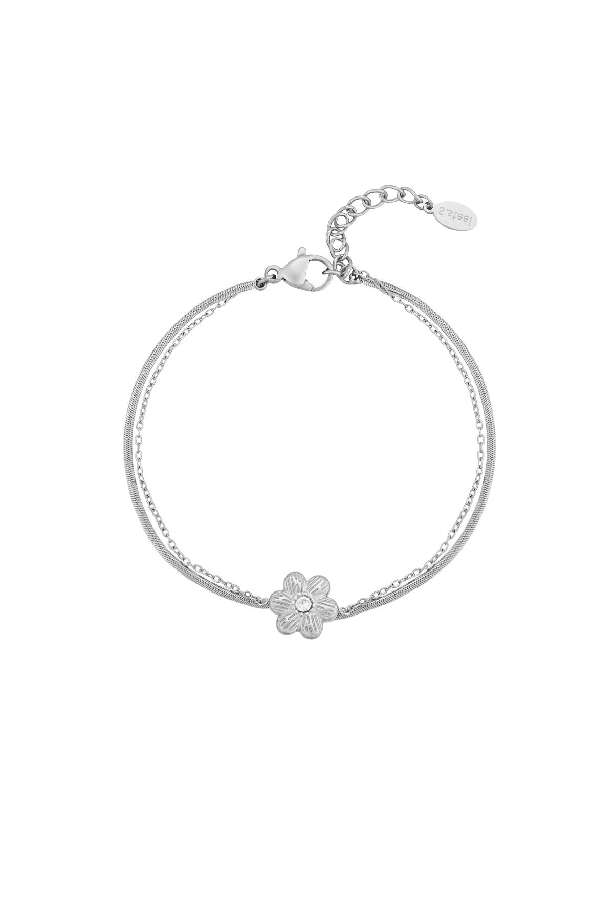flower love armband zilver