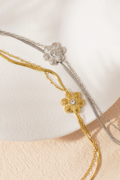 flower love armband zilver