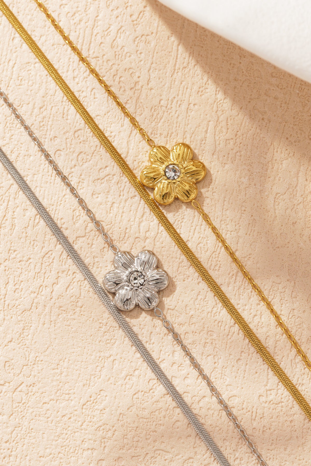 flower love armband zilver