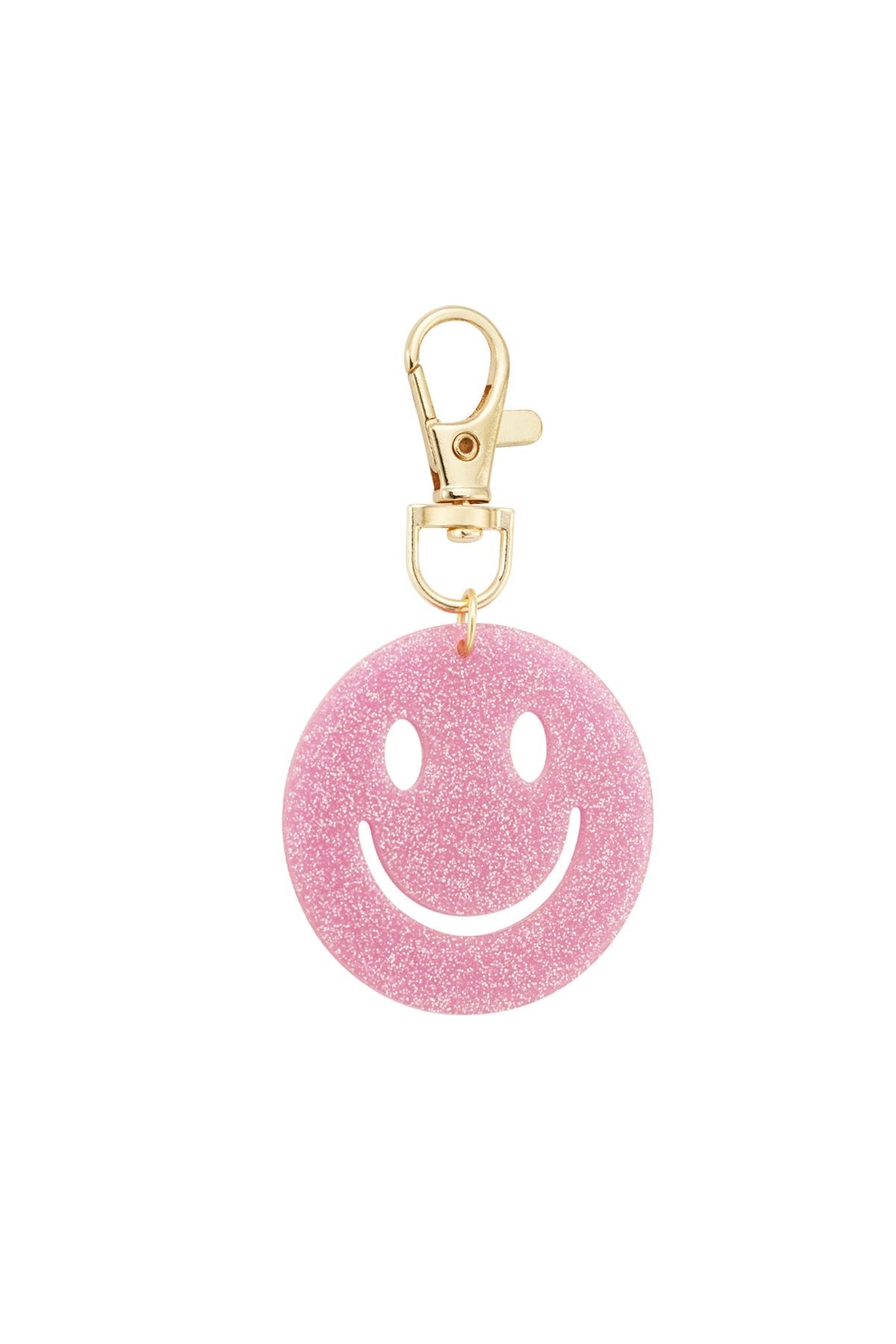 Keep smiling sleutelhanger lichtroze