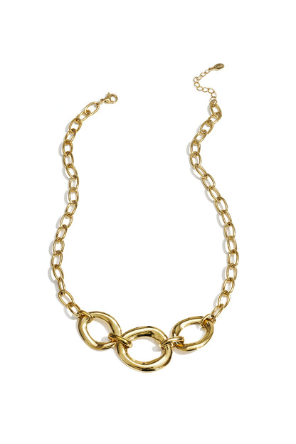 Ronde statement ketting goud