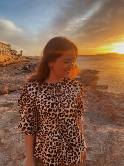 Olivia - Top luipaard print