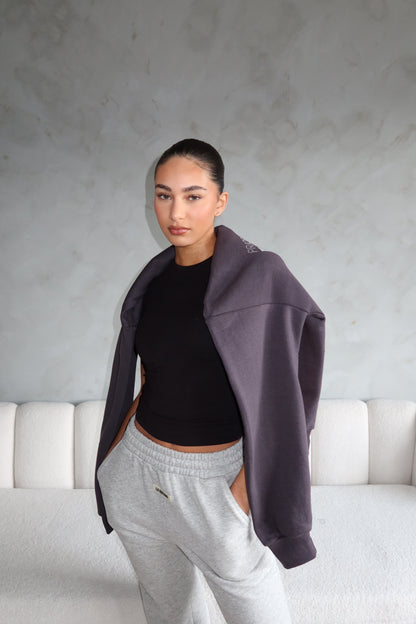 Rhinestone Hoodie by PRIORITY - Meteorite grey