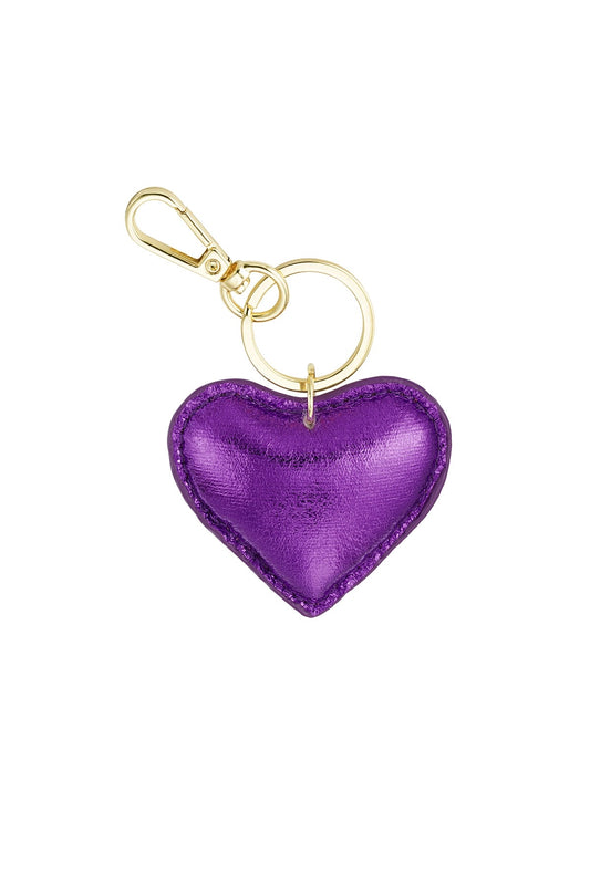 Hart sleutelhanger paars