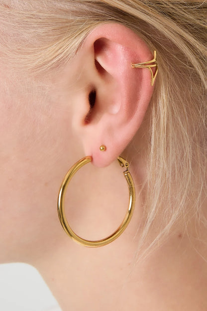 Eenvoudige ringen oorbellen goud