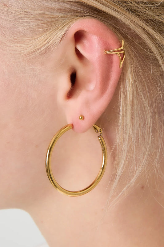 Eenvoudige ringen oorbellen goud