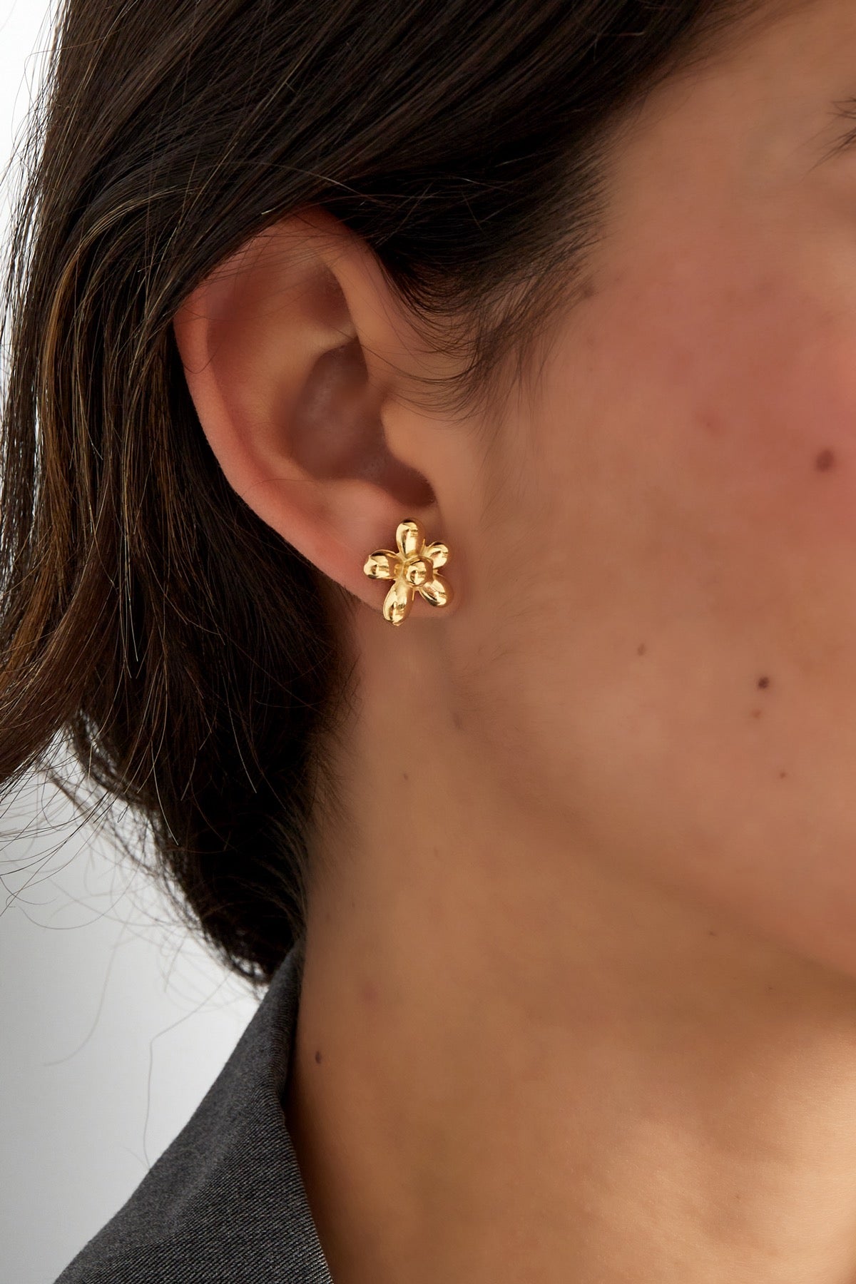 Cute daisy flower oorbellen goud