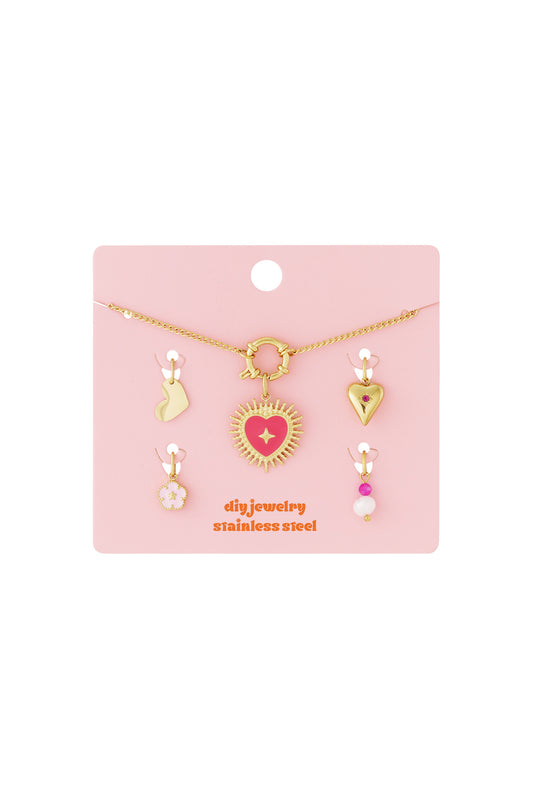 DIY de zon van het hart ketting goud