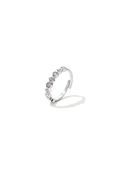 Verschillende vormen en steentjes ring zilver