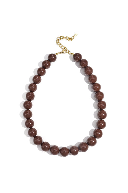 Ketting met grote kralen bruin