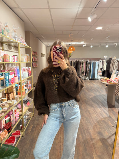 Romy - trui donkerbruin