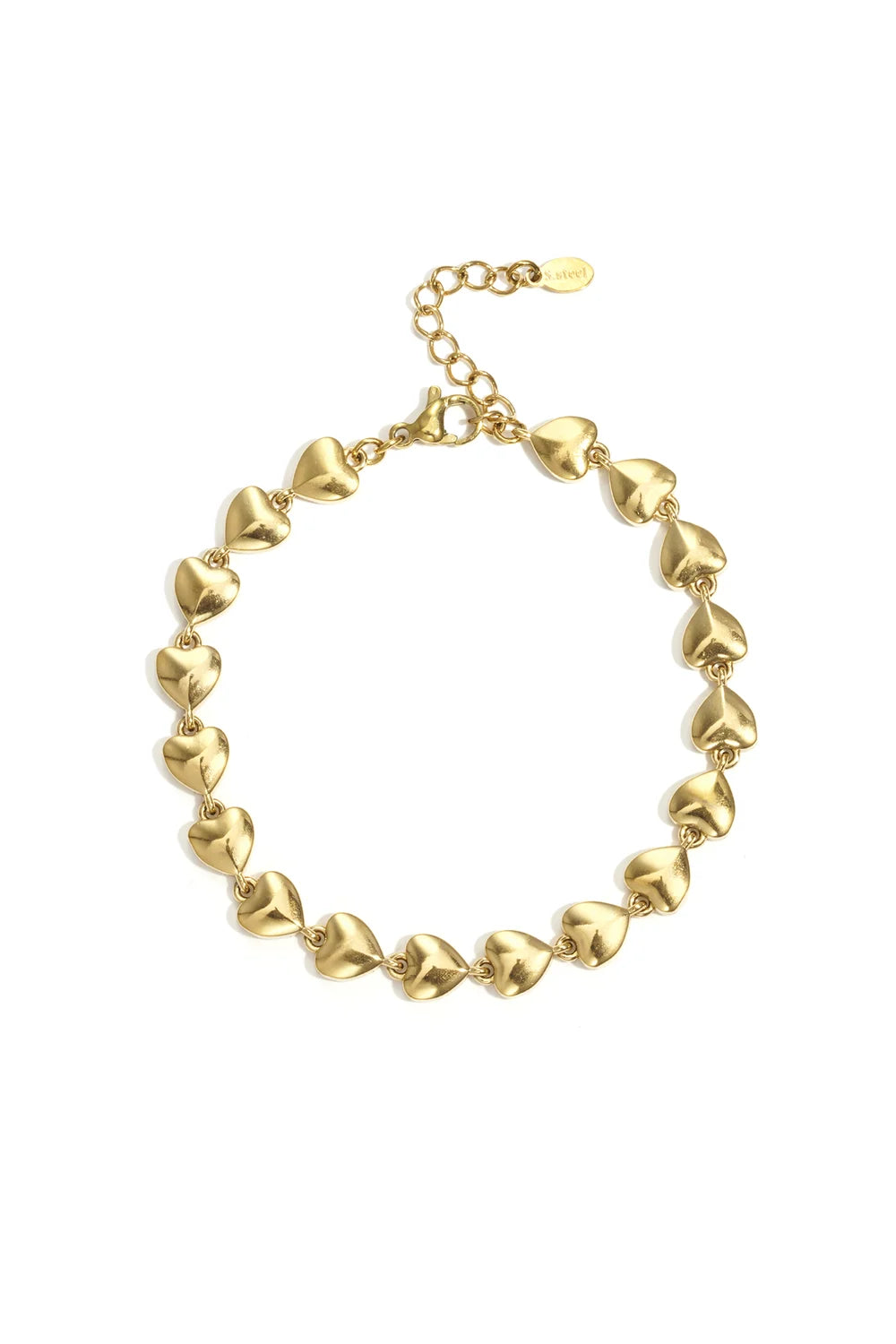 Hartjesrij armband goud