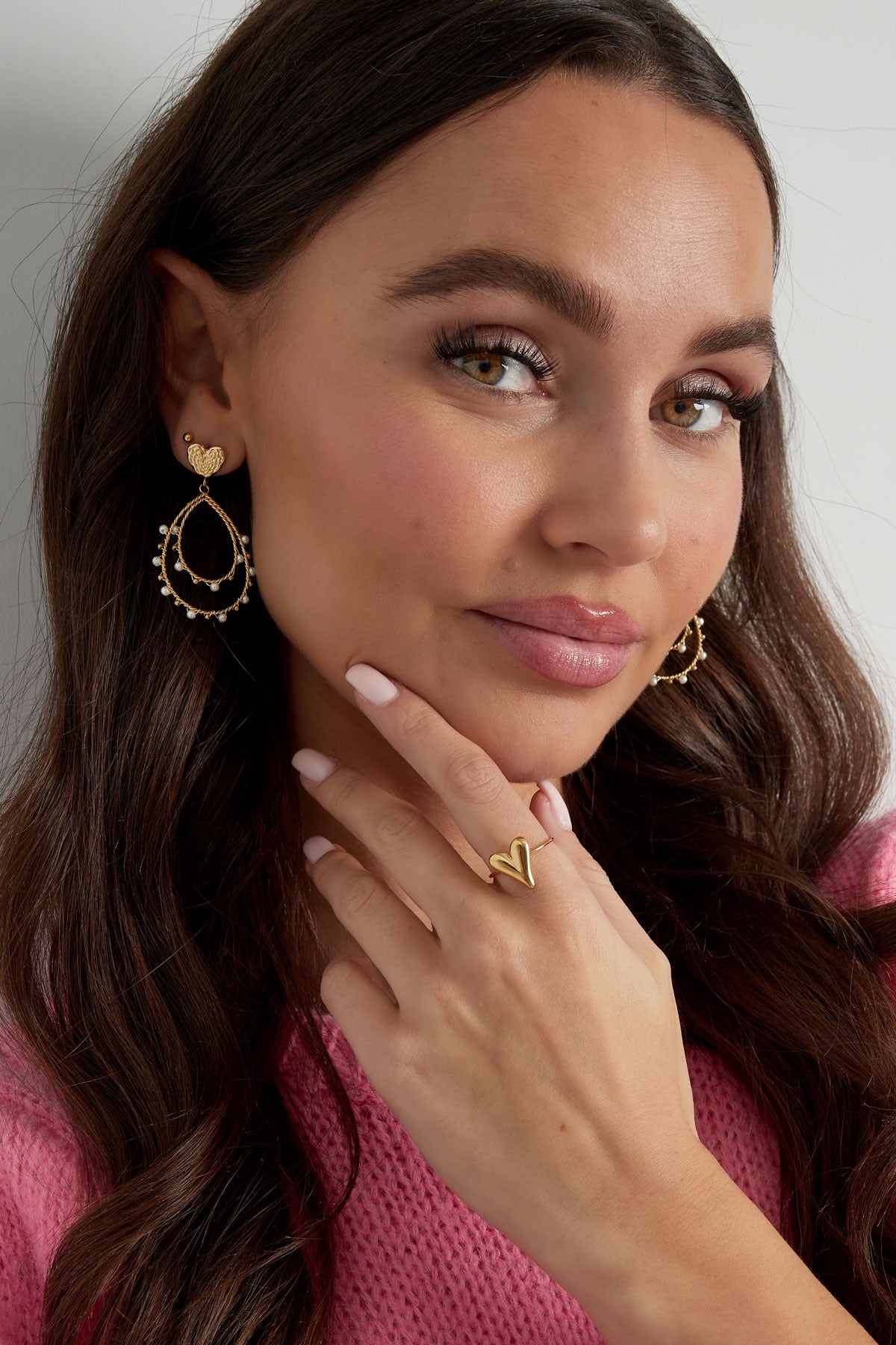 Aesthetic hart ring zilver